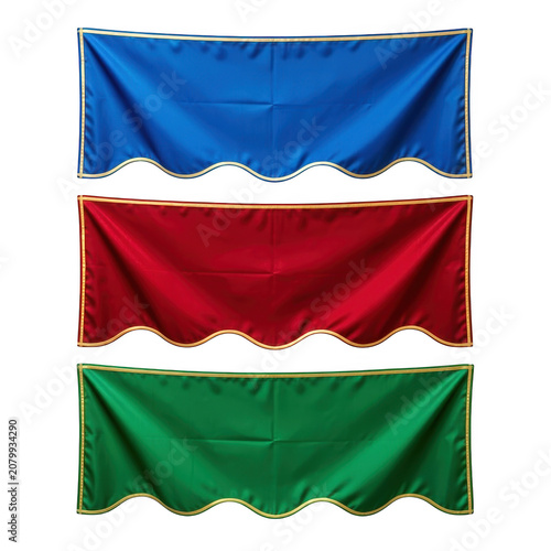 Three Satin Flags Transparent Background