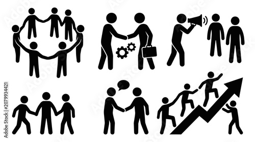 Business teamwork and success icons