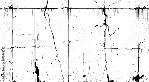 Fotografia Horizontally aligned paint drips on a grungy wall vector