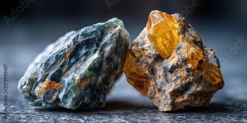 Close up of rare earth minerals showcasing unique textures and colors highlighting the importance of sustainable mining practices