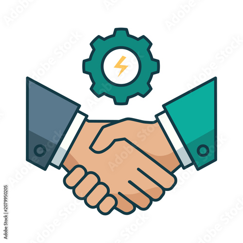 Business Handshake Agreement Flat Vector Icon Isolated