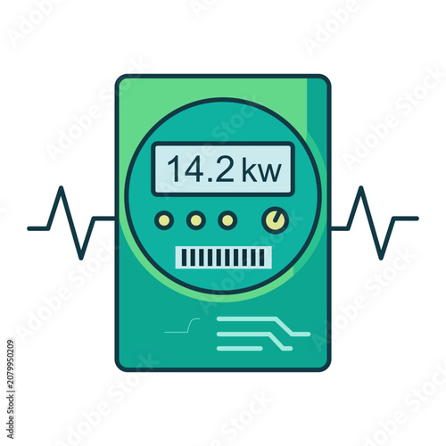 Minimalist energy meter flat design vector illustration