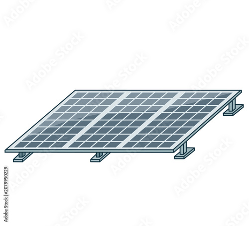 Isolated solar panel array flat design vector illustration