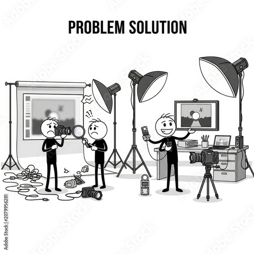 Photography studio problem solving concept.