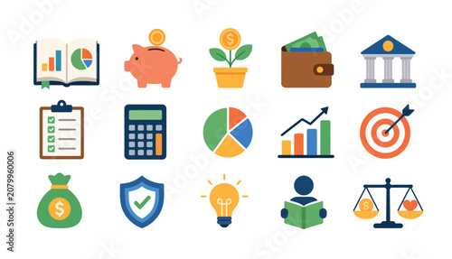 Business Finance Icons Set.
