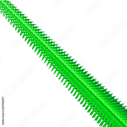 Abstract Green Leaf Spine Transparent PNG Botanical Design Element