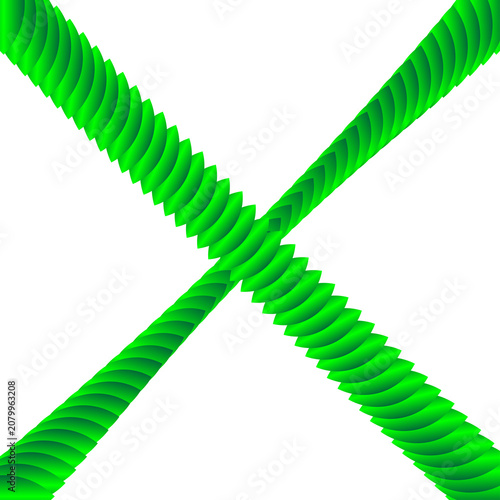 Abstract Green Crossed Spiral Ribbon Transparent PNG Graphic Element