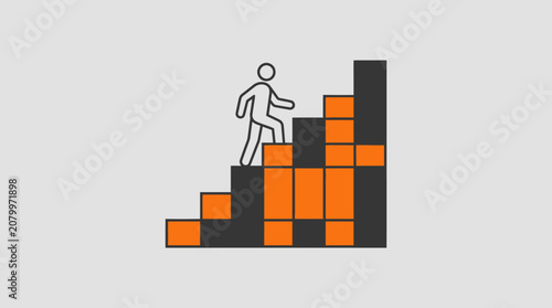 Person climbing steps representing business growth and career success
