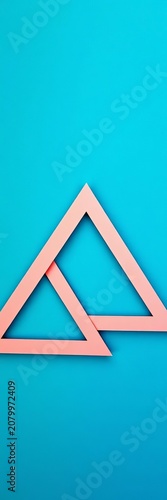 Interlocking triangles on a blue-teal background, design, interlocking