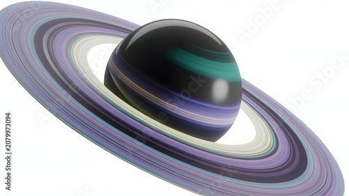 Saturn planet with colorful rings in space