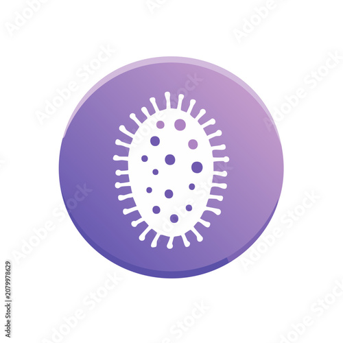 Purple virus icon in flat design