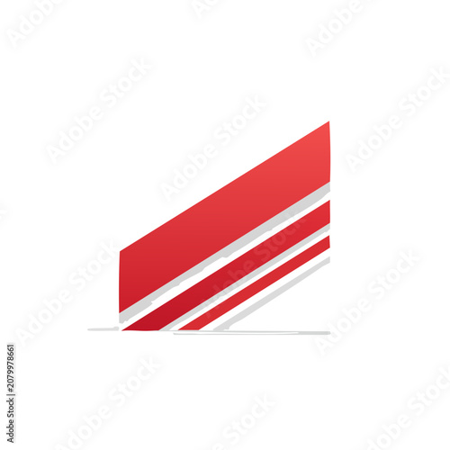 Red and white diagonal striped abstract vector