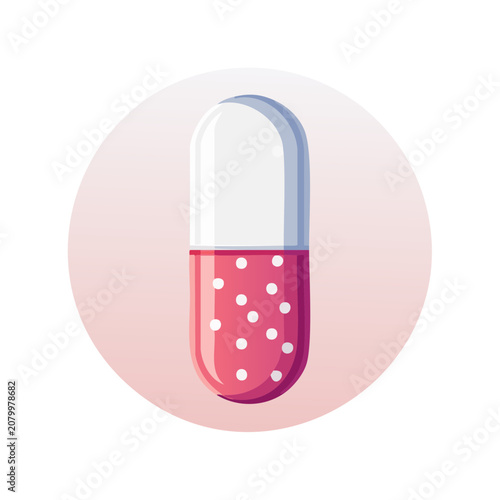 Red and blue medical capsule icon