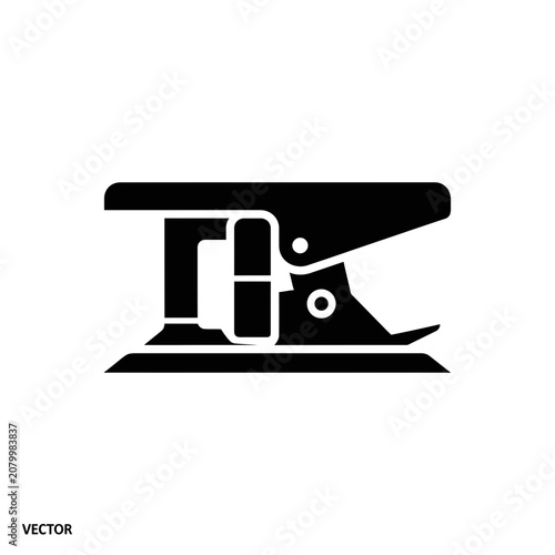 Cuadro en lienzo Black hole puncher icon, vector silhouette isolated on white background
