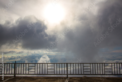 Viewpoint balcony for observing the sea of ​​mist.