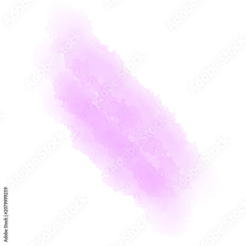 Soft purple watercolor brush stroke with transparent paint effect
