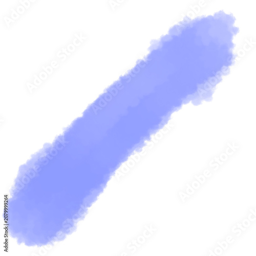 Bold blue watercolor brush stroke with natural hand painted texture