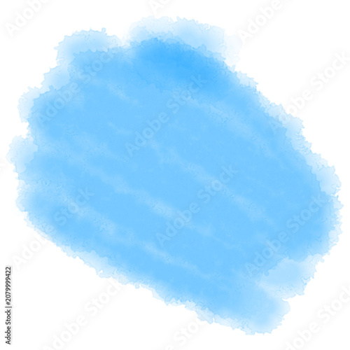 Blue watercolor paint texture with soft hand painted brush effect