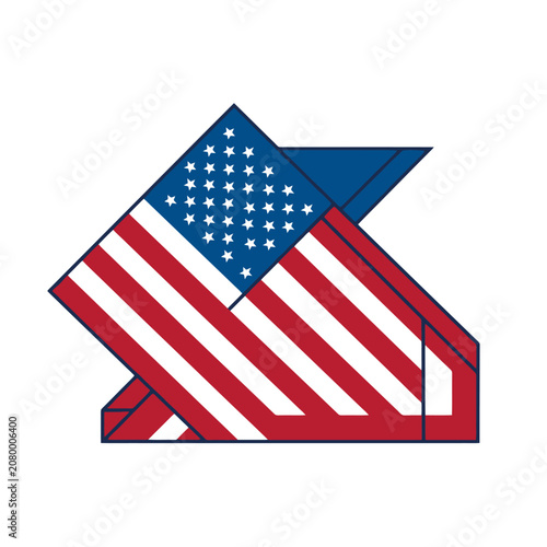 Geometric American flag design on a white background