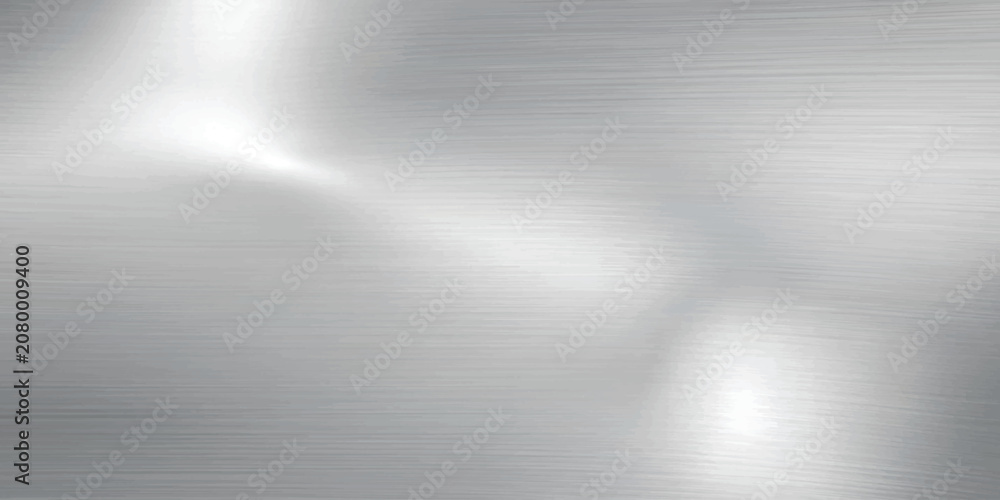 Fototapeta premium Brushed Silver Metal Texture Background with Reflective Highlights