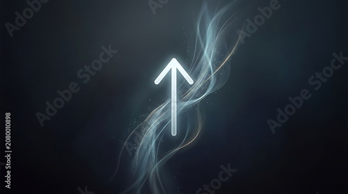 Abstract upward arrow with glowing energy lines abstract progress technology performance