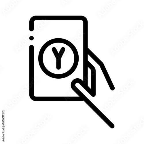 yellow card line icon