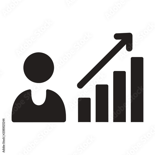 Professional Business Growth Icon Representing Career Advancement and Success Goals