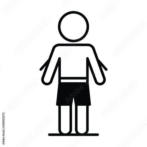 Minimalist Human Body Icon Showing Shorts Clothing Style For Fashion Design Use