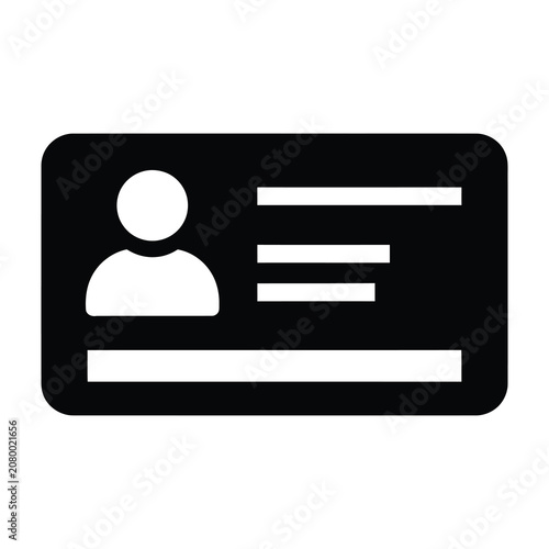 ID card with person icon on left side and lines for text on right