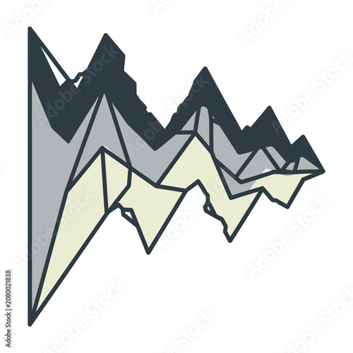 Geometric mountain range landscape graphic design element