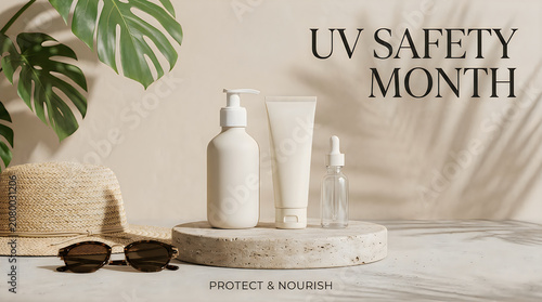 Uv safety month sun protection products with natural elements