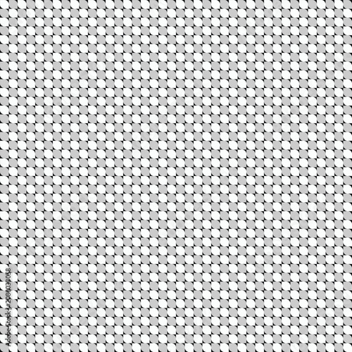Minimalist Geometric Seamless Pattern with Black and White Abstract Leaf Shapes