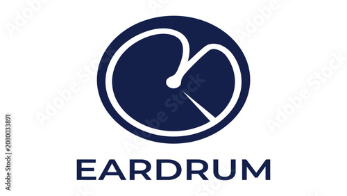 Foto Eardrum logo features a stylized circular icon representing auditory perception for a modern brand identity