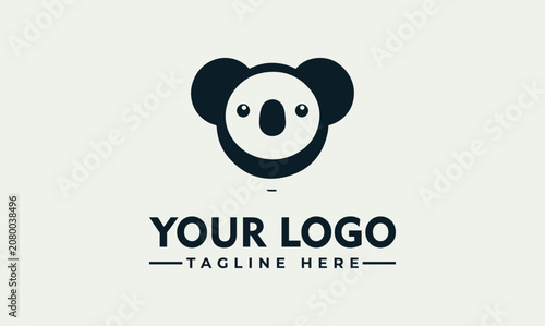 Photography Minimalist koala head vector logo illustration for animal brand identity
