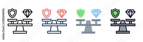 Tableau sur toile Corporate Values icon set multiple style collection