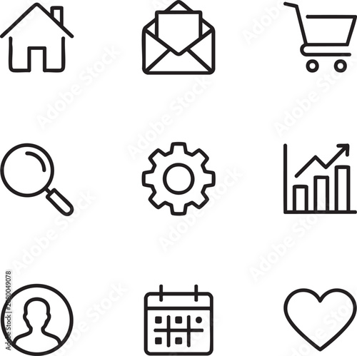 Tableau sur toile interface symbol graphic standard vector sign line icon