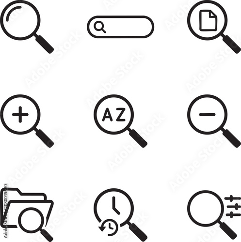 professional real estate market analysis search icon silhouette