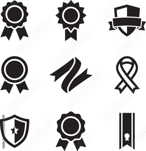 dynamic wave standard product label ribbon icon collection