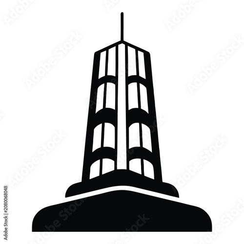 Skyscraper Silhouette Icon - Modern Building Outline