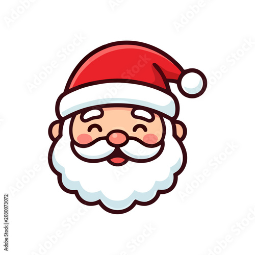 Santa Claus Cartoon Vector Illustration with Gift Bag Smiling Father Christmas Character in Red Hat Isolated Christmas Holiday Celebration Winter Merry XMAS Season