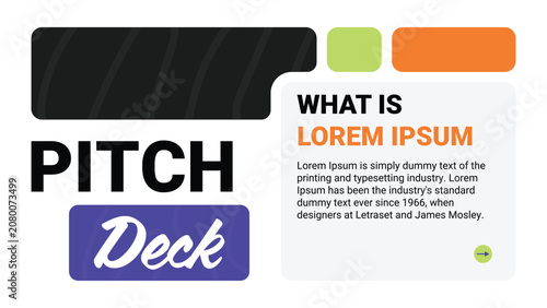 Modern Pitch Deck Cover Design Template with Abstract Business Presentation Style