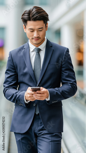 Asian Businessman Using Pho...