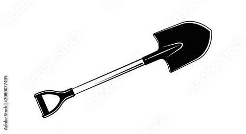 Garden tool isolated on white background for digging and landscaping