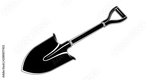 Gardening tool shovel isolated on white background for digging and landscaping