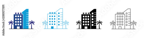 Hotel Icon Set Multiple Style