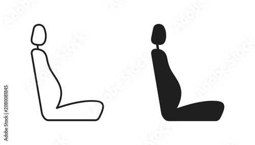 Foto Car seat icon set in outline and solid style vector illustration design