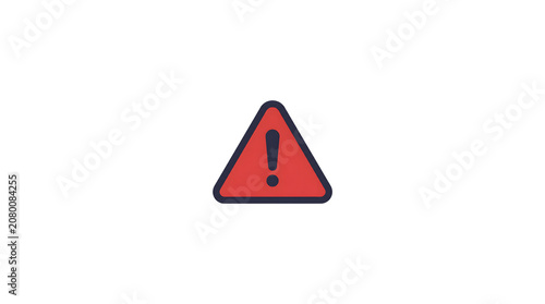 Red warning triangle icon caution alert symbol