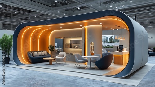 Modern minimalist interior design booth