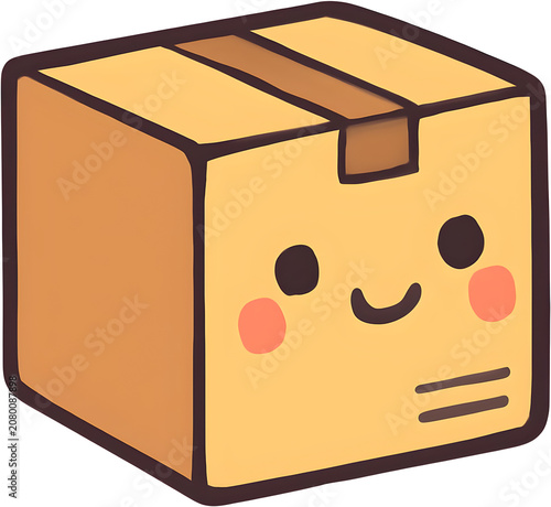 Happy Cardboard Package Box Cartoon Character