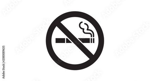 No Smoking Sign Forbidden Cigarette Vector Icon